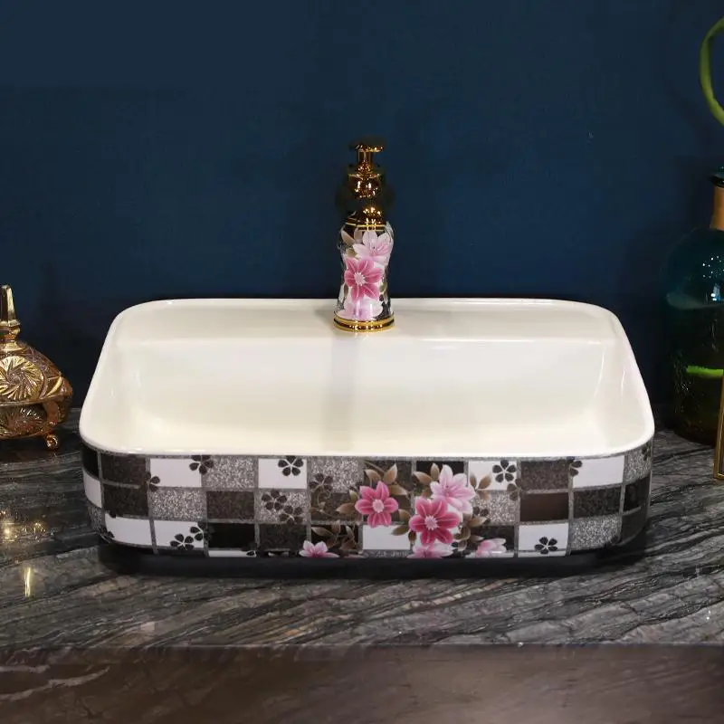 Jingdezhen умывальник для ванной комнаты керамический дома прямоугольный