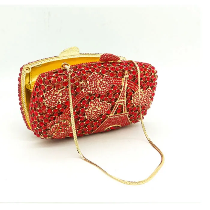 Женские вечерние сумочки в виде Эйфелевой башни с кристаллами модные Minaudiere