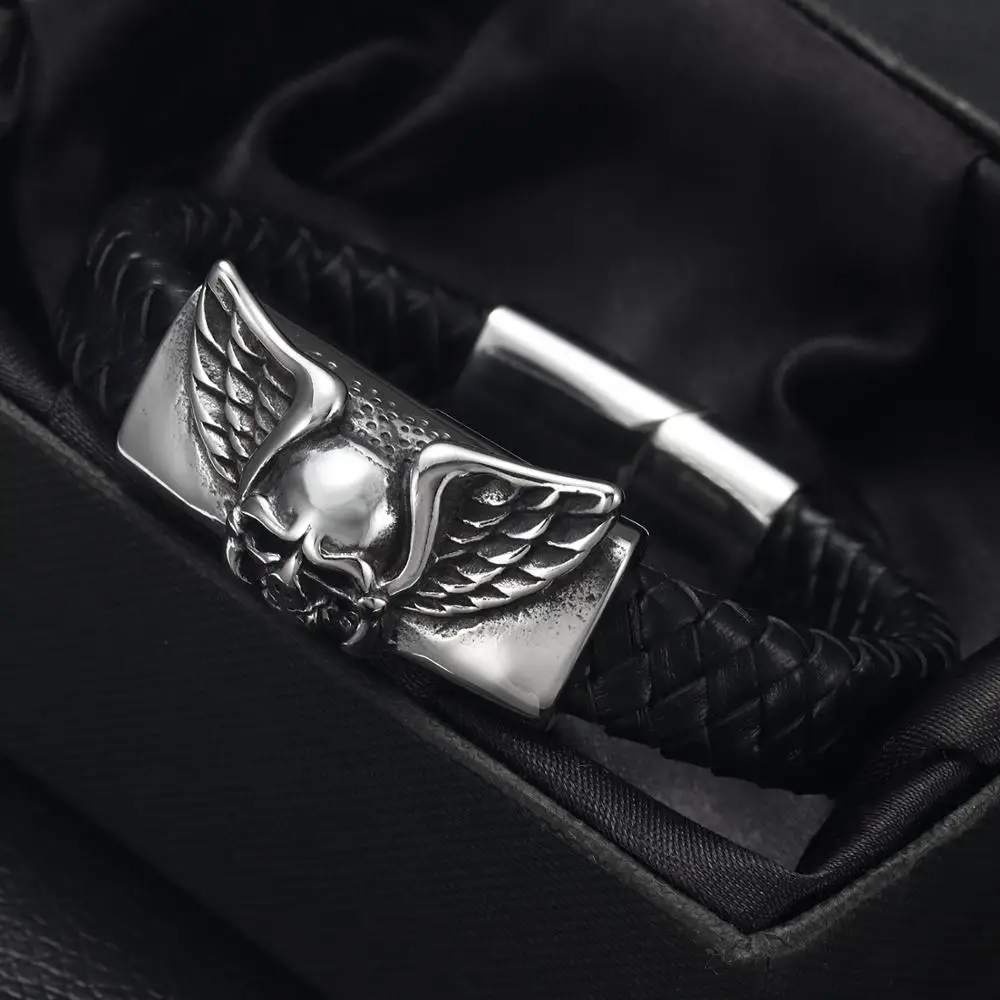 Бусины для нанизывания черепа Ангела из нержавеющей стали в стиле панк 12*6 мм