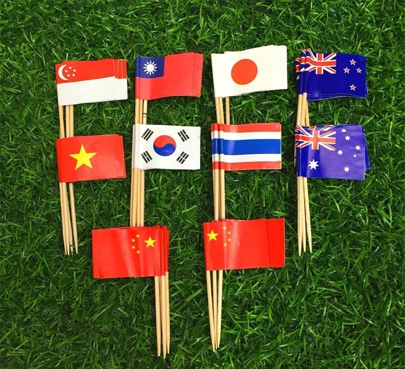

South Korea Toothpick Flag Paper Food Picks Dinner Cake Toothpicks Cupcake Decoration Fruit Cocktail Sticks Party Supplies