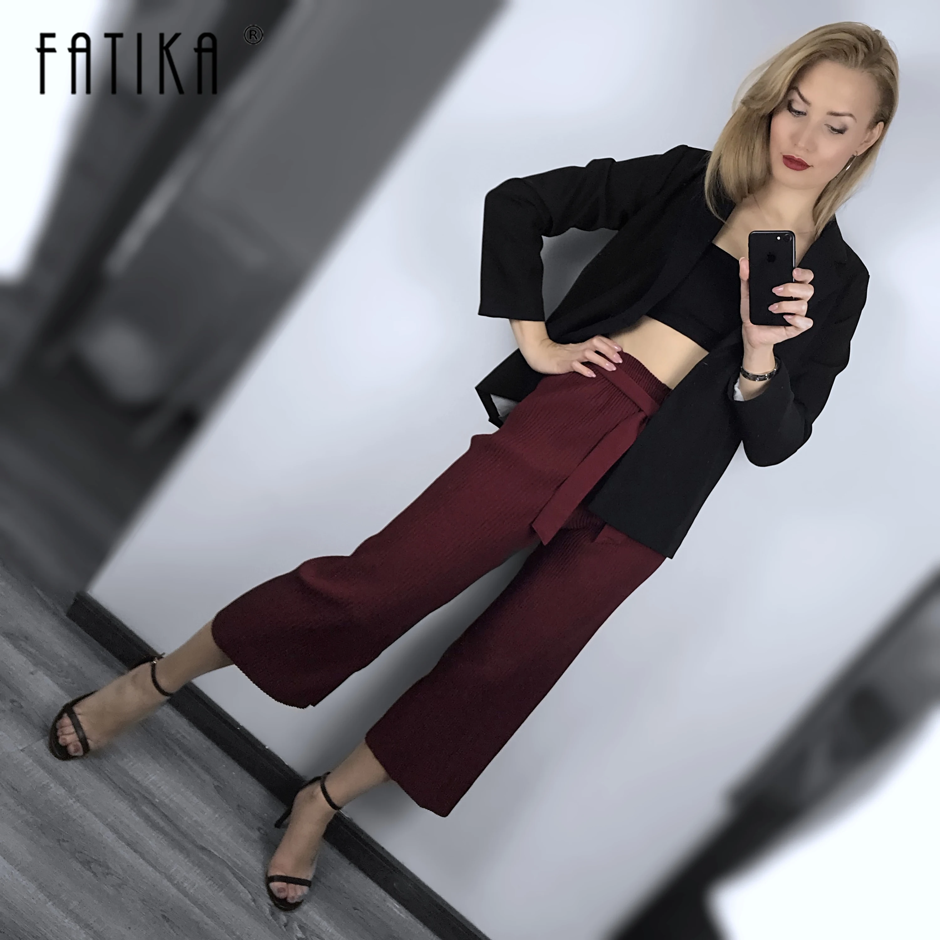 Женские свободные плиссированные брюки FATIKA широкие до щиколотки в уличном стиле