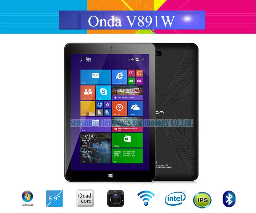 Оригинальный ONDA V891w V891 двойной загрузки OS Tablet PC 8.9 &quotIPS Intel Z3735 Win10 Android 4.4 Quad Core 2 ГБ/64