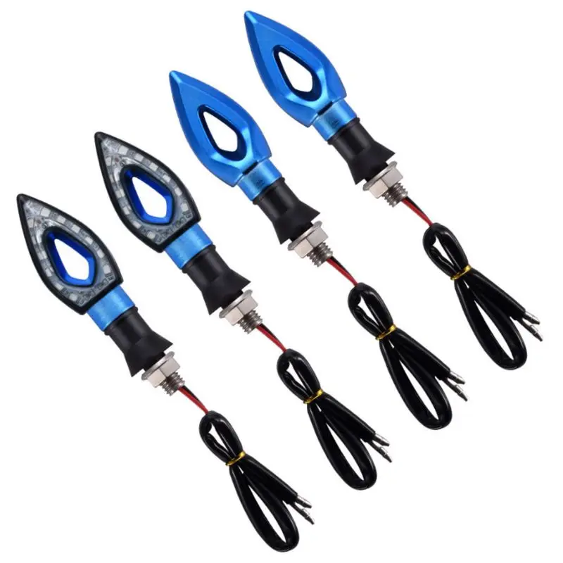 4Pcs 12 LED Motorbike Turn Lights Universal Signal Indicator Lamp Motorcycle Amber Light Color| |