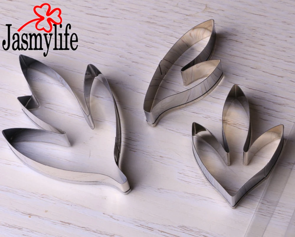 3 шт./компл. Пионовые листья ремешок из нержавеющей стали для украшения цветочных