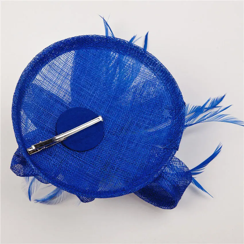 Женские маленькие головные уборы-фасцинаторы ShanFu из синамая с перьями и цветочными украшениями для церковных мероприятий SFCS12187, 6 штук в наборе.