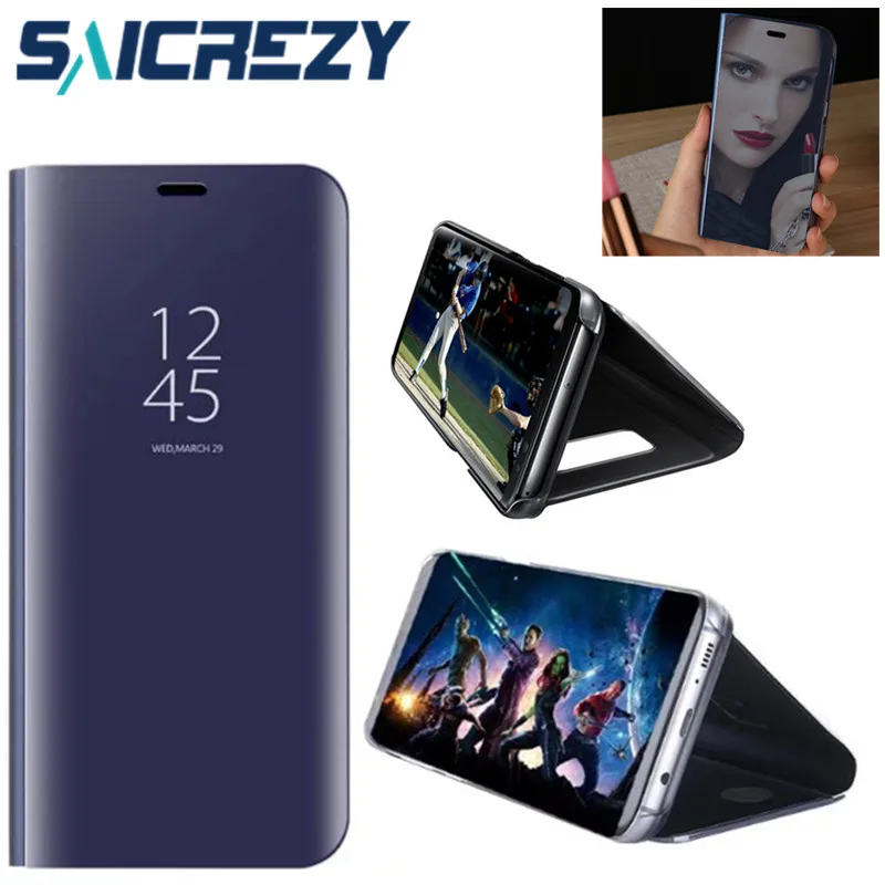 Для Samsung J7 Neo j701m случае зеркало Флип Стенд Luxury PU кожа Чехол для Galaxy NXT j701f j700 360