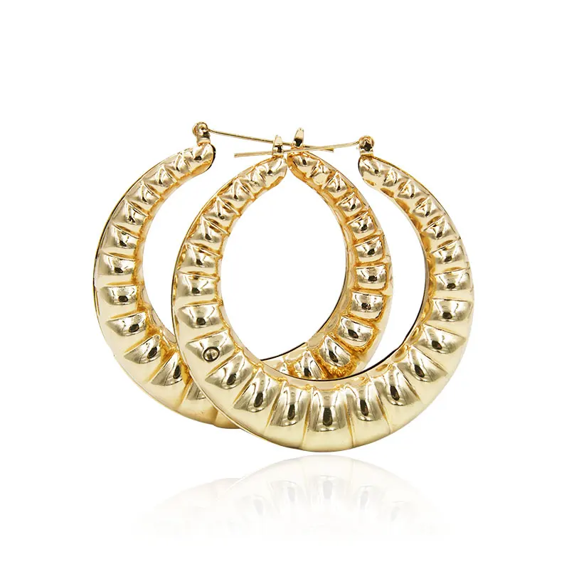 Hot Sale Large Basketball Wives Hoop Earrings Gold Bamboo Big Earring for Fashion Women Jewelry New Arrival Accessories | Украшения и