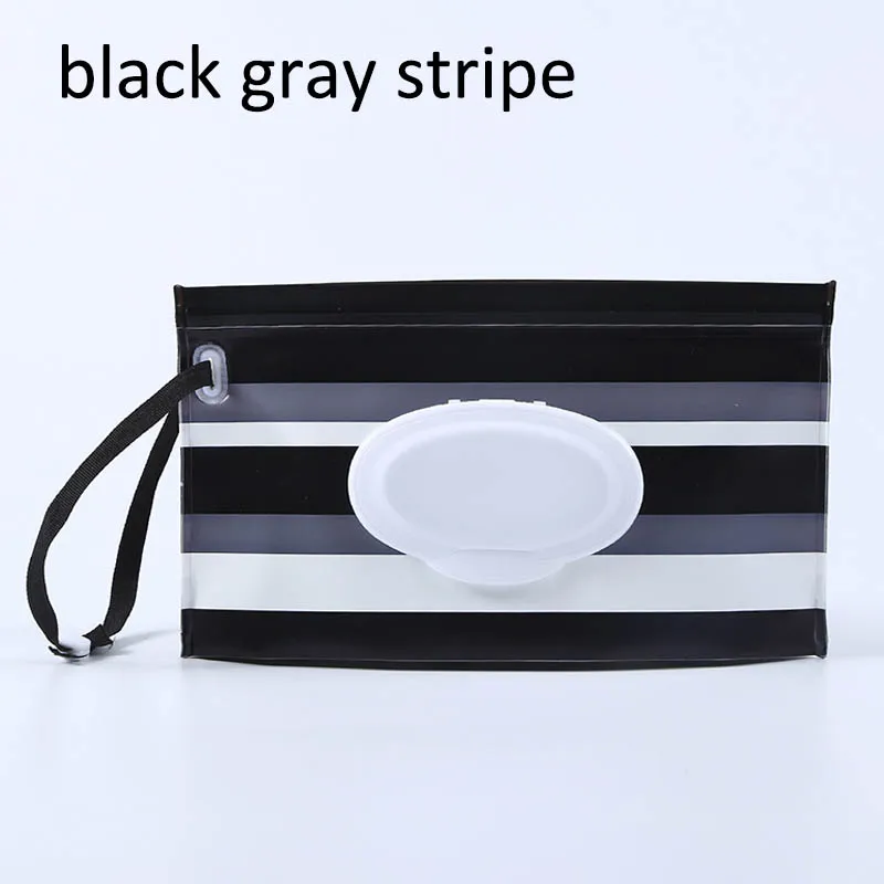 black gray stripe 1Pcs24*14 см сумка для салфеток портативная коробка для влажных салфеток коробка для хранения салфеток коробка для салфеток детские салфетки Портативный чехол для троса коробка для салфеток - Цвет: black gray stripe