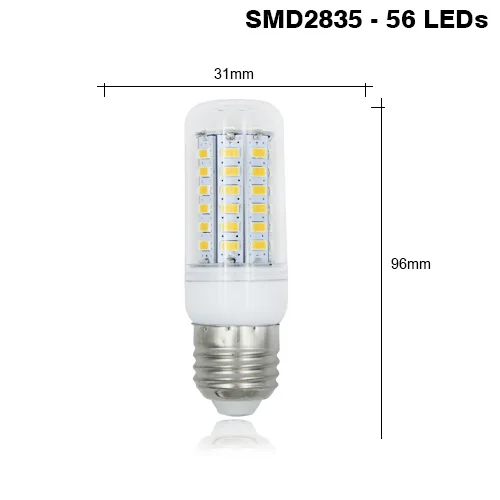 56 Leds PARKSON 10 шт./лот Светодиодная лампа E27 220V 24 38 48 56 69 72 96 leds лампы SMD 5730 bombillas Lamparas лампада Led светильник лампочка focos E27 - Испускаемый цвет: 56 Leds