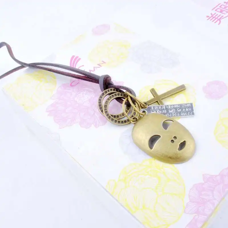 Винтажная богемная Этническая кожаная цепочка женское ожерелье свитер Крутое