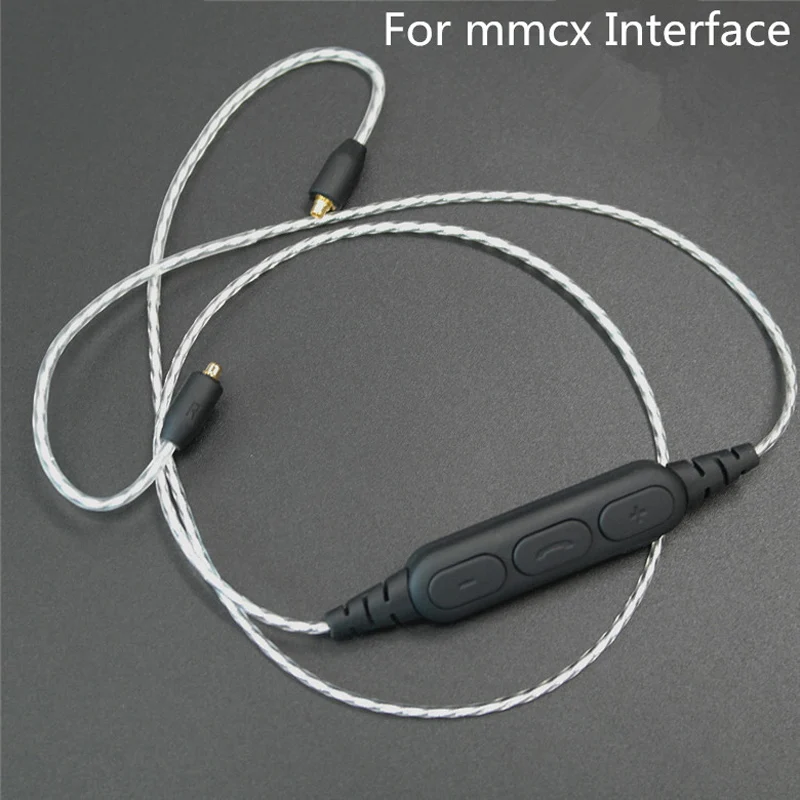 DIY наушники MMCX Bluetooth кабель для Shure SE215 SE535 SE846 наушники гарнитура 6N один кристалл медное покрытие серебряный провод