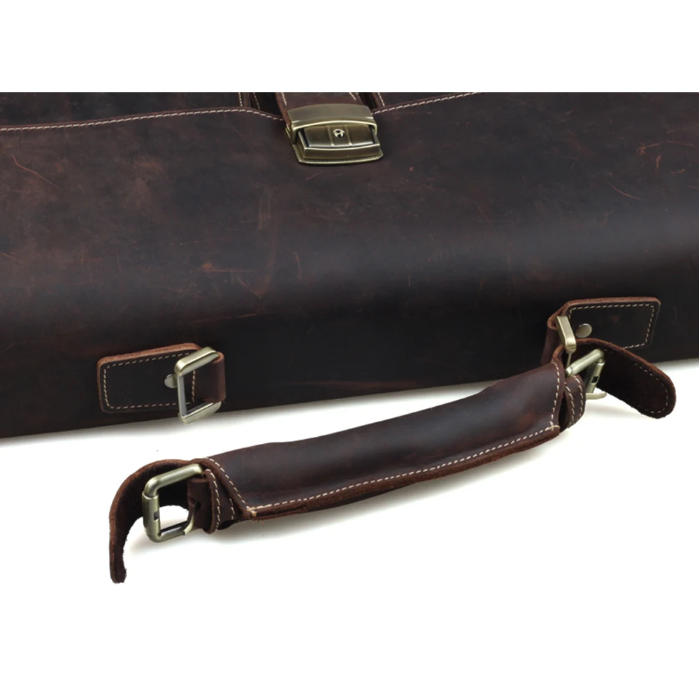 Мужской портфель из натуральной кожи Tiding 15 дюймов сумка для ноутбука бизнеса и