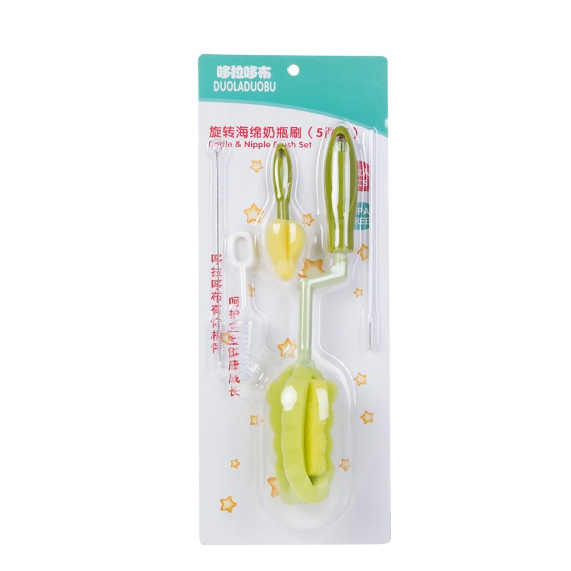 Free Shipping Baby Bottle And Teat Brush 5pcs/set Milk Sponge Material Hygienic and Practical Smart Mom`s Choice |