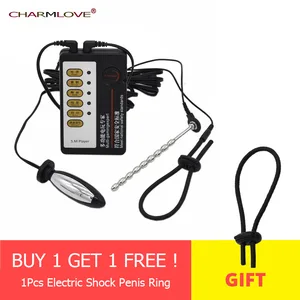 Электро-шоковые Кольца для пениса электрическая пробка для пениса терапия массажеры Анальная пробка катетер звуки медицинские секс-игрушки мужские секс-товары