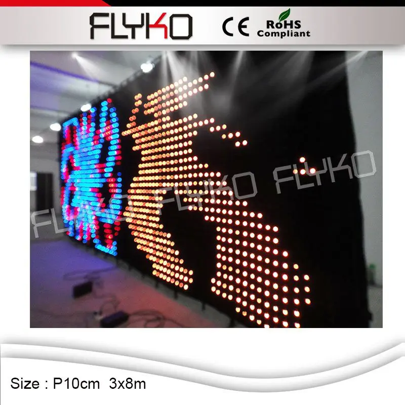 FLYKO сценический DMX/PC огнеупорный гибкий тканевый светодиодный видео
