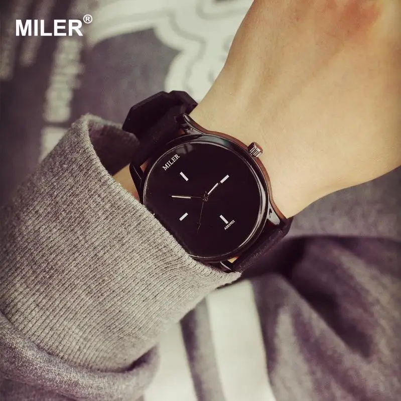 Оригинальный MILER бренд мягкий силиконовый ремешок желе кварцевые часы наручные