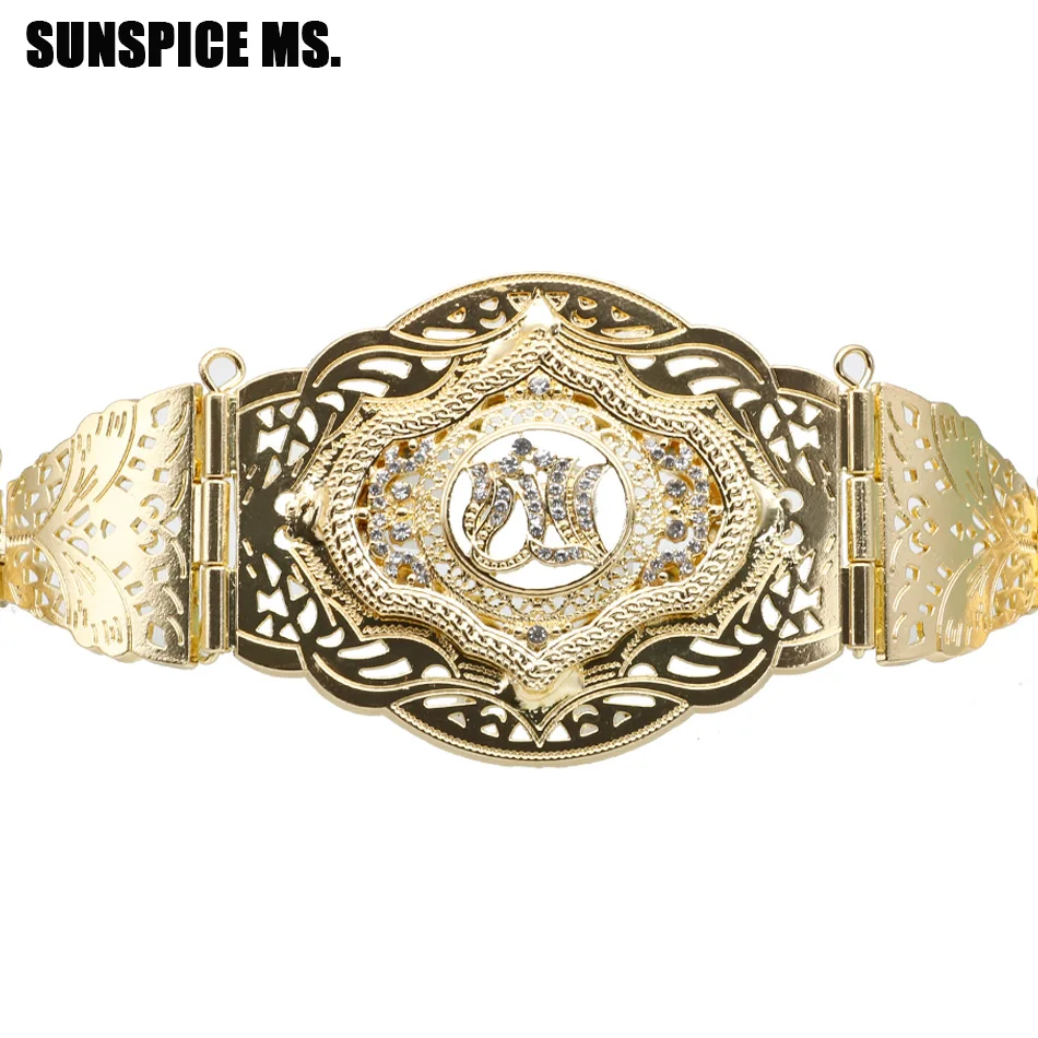 Металлический рельефный поясной ремень для женщин браслет золотого цвета с