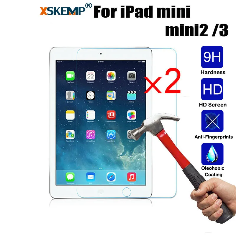 XSKEMP 2 шт./лот 9H закаленное стекло для Apple iPad mini 3 7 9 дюймов защита экрана жесткий