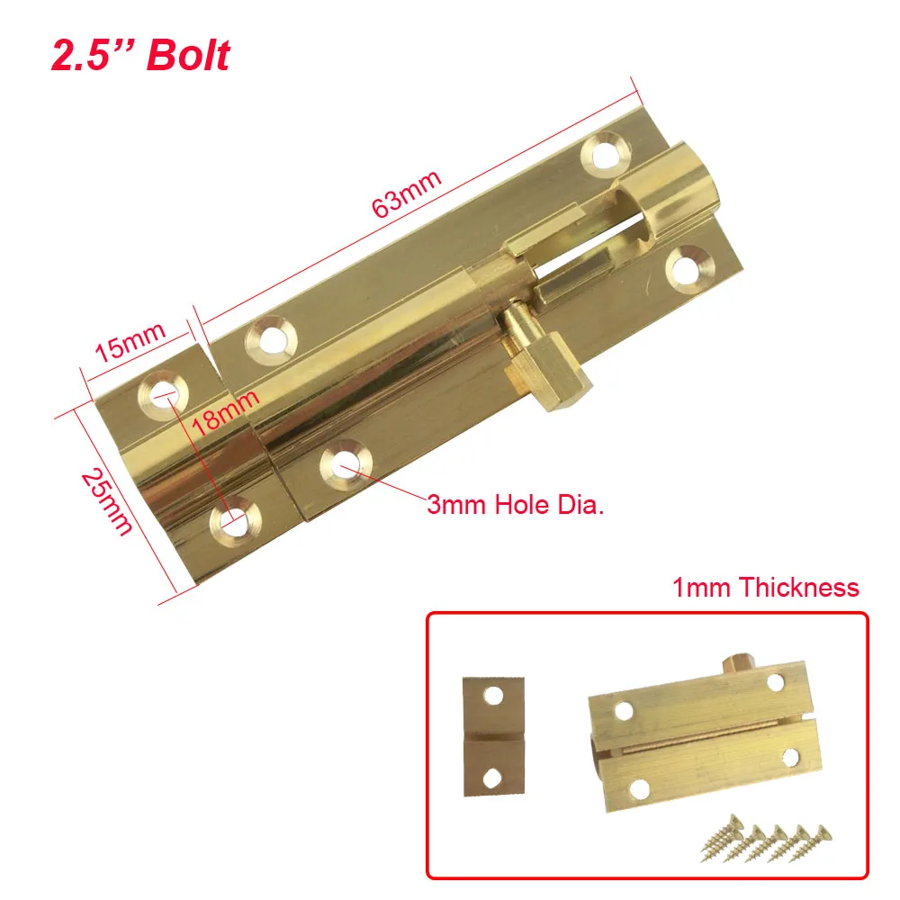 Дверной баррель из латуни 2 шт. 5 дюйма толщина 1 мм|barrel bolt latches|bolt latchdoor latch |
