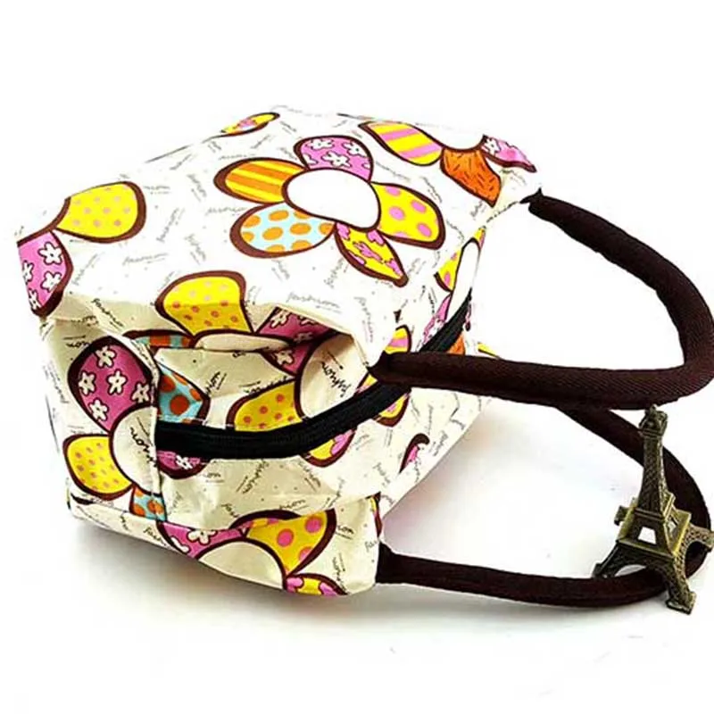 Новый Мультфильм Леди Женщин Сумки обед окно мешок Характер Цветок печать