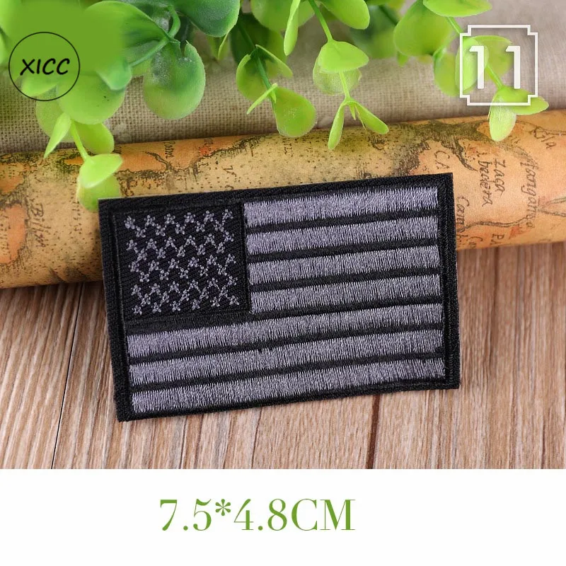 1pc 1-4 XICC новые армейские военные Аппликации, бейджи, крутой Национальный флаг, тактические вышитые нашивки для одежды, модные DIY полосатые наклейки - Цвет: 1pc 1-4