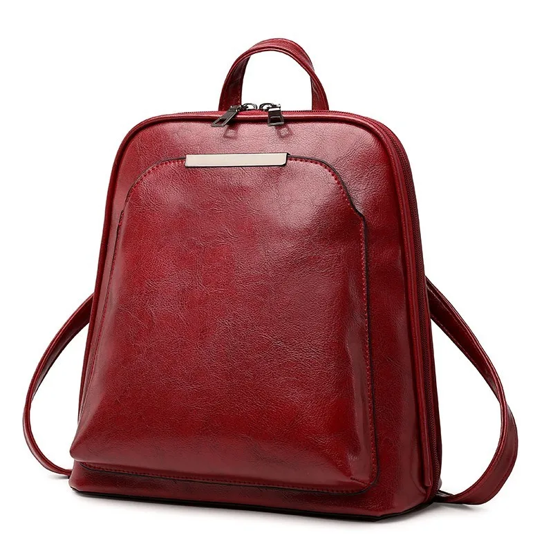 Женские кожаные рюкзаки, женские школьные сумки для девочек, Sac A Dos, женский рюкзак для девочек, Mochilas, рюкзак для женщин - Цвет: Winered