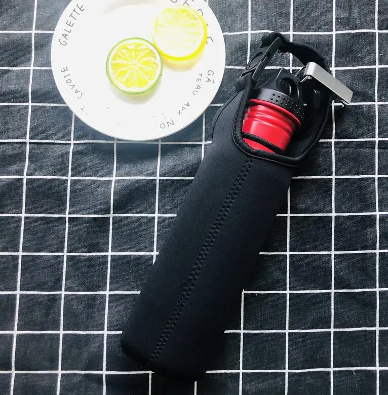 red with bag Держатель для бутылки из нержавеющей стали 304 12 унций и изолятор для сохранения вашего пива холоднее с веревкой и неопреновой сумкой SBR и штопором - Цвет: red with bag