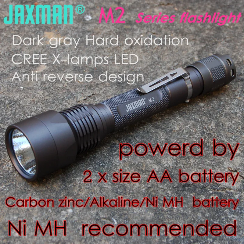 Светодиодный фонарик JAXMAN M2 2AA с питанием от батарейки AA LR6 UM3|led flashlight torch|led torch