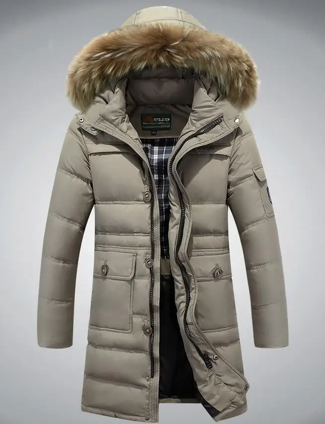 M ~ 4xl размера плюс 2019 осень-зима прямые мужские Белые куртки-пуховики и пальто с