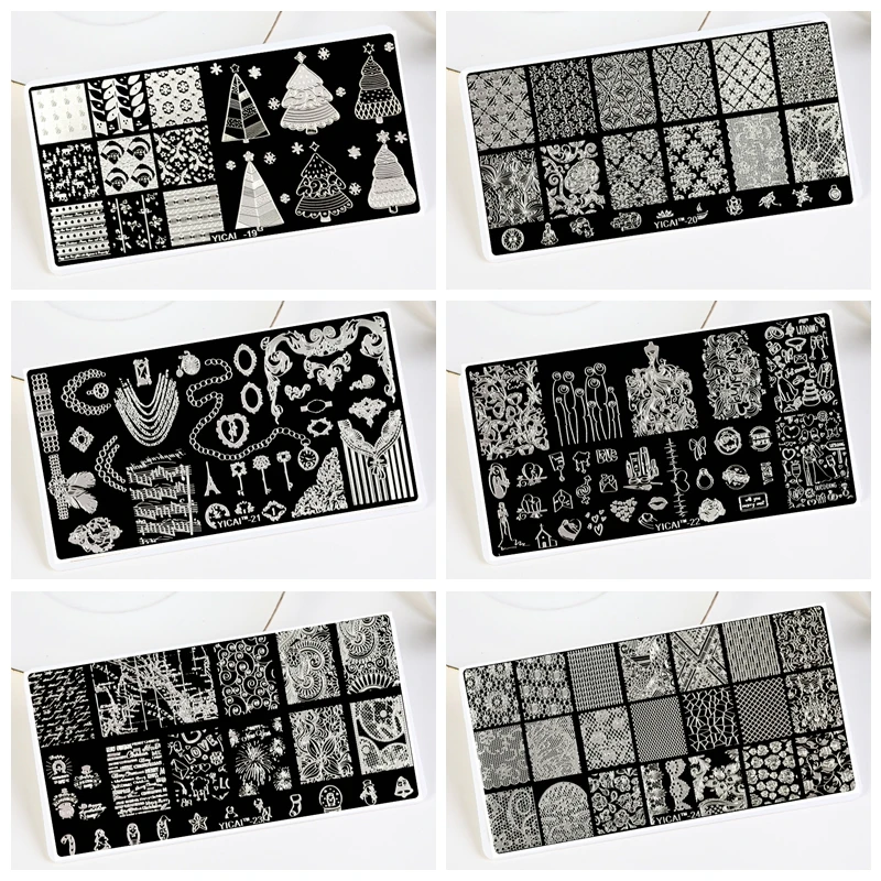 2018 новые YICAI серии ногтей штамповки пластины 6 5*12 5 см DIY из нержавеющей