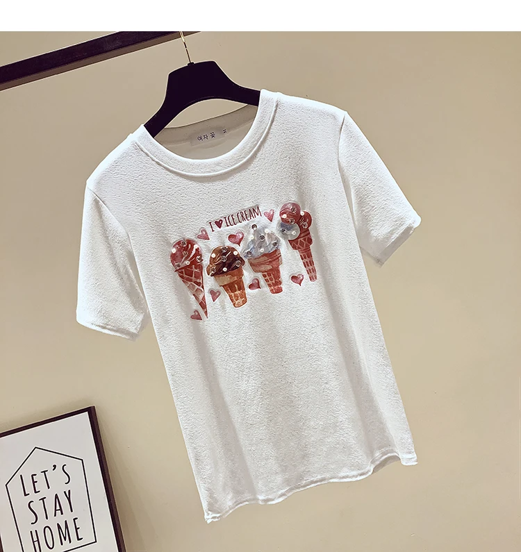 Модная футболка с бриллиантами, женская футболка, хлопковый топ, camisetas verano mujer,, летние топы, футболка, женская одежда, футболка, femme