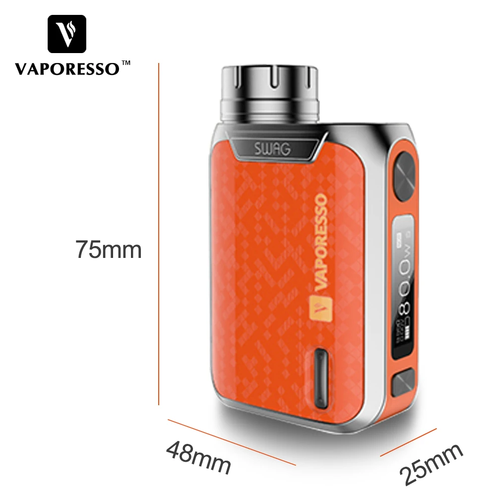 Оригинальный боксмод Vaporesso Swag TC 80 Вт 0 91 дюймовый экран вейп мод подходит для NRG SE
