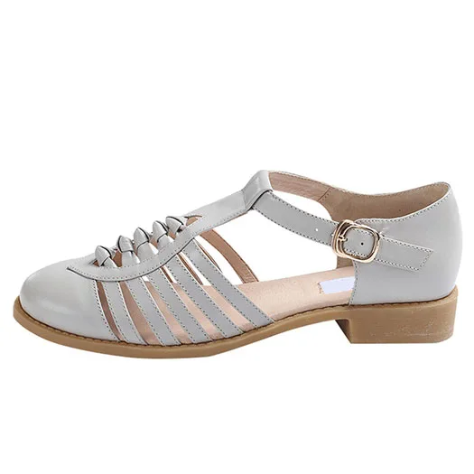 Light Grey Mori Girl/Дизайнерская обувь; женские роскошные босоножки; коллекция года; Размер 34; китайский; коричневый, белый, серый; высокое качество; натуральная кожа - Цвет: Light Grey