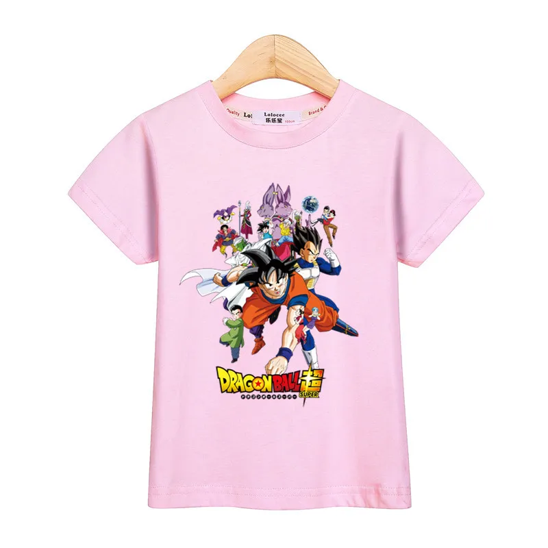 Модная футболка Goku kids Dragon Ball, одежда топы с короткими рукавами для мальчиков, футболки, летняя хлопковая одежда для малышей рубашка для маленьких мальчиков, От 3 до 14 лет - Цвет: Pink1