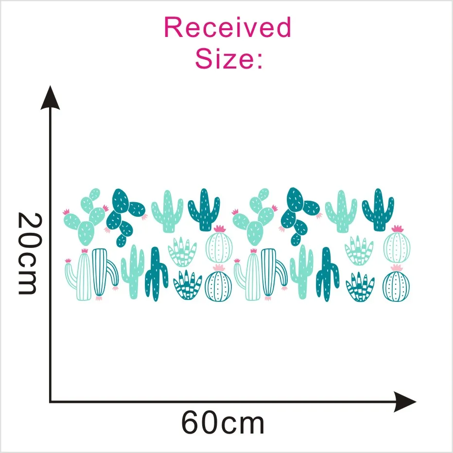 Виниловые наклейки на стены кактус креативные Наклейки для украшения гостиной и