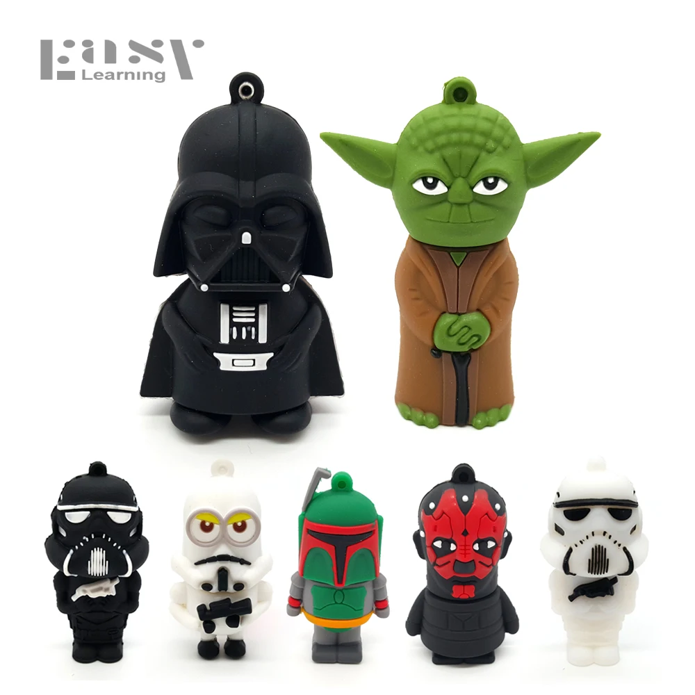 Мультяшный USB 2 0 для звездных войн Usb флеш-накопитель с адаптером OTG 4 ГБ 8 16 32 64