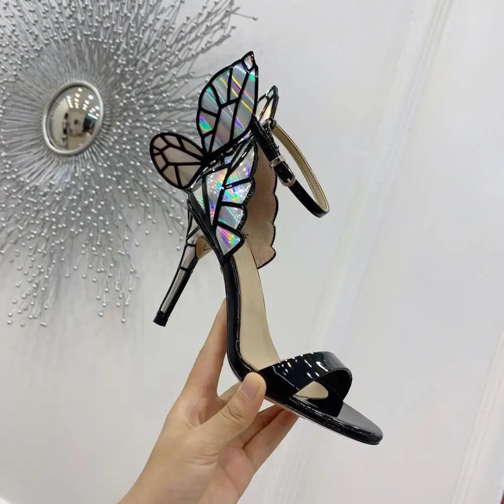 Hot 2019 Shoes Woman Cow Leather Sandals Cross-Strap High Thin Heels Butterfly-knot Bling Sapato Feminino | Обувь
