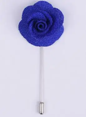 Royal Blue 1 шт. модная мужская брошь цветок жених бутоньерка ручной работы ткань Роза Свадебная вечеринка Пром человек костюм корсаж булавка брошь цветок - Цвет: Royal Blue