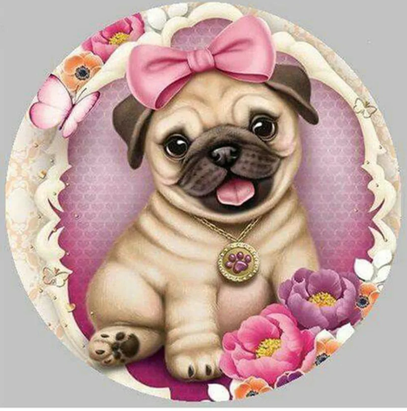 

DIY Diamond Painting cartoon Pattern Needlework Mosaic Full round Drill 5D Diamond embroidery dog For Decor Painting