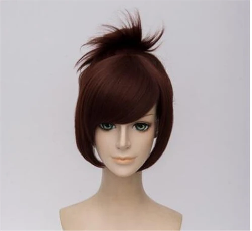 Аниме АЙ Мэй Темно Коричневый Синтетический Парик Косплей + Крышка Бесплатная