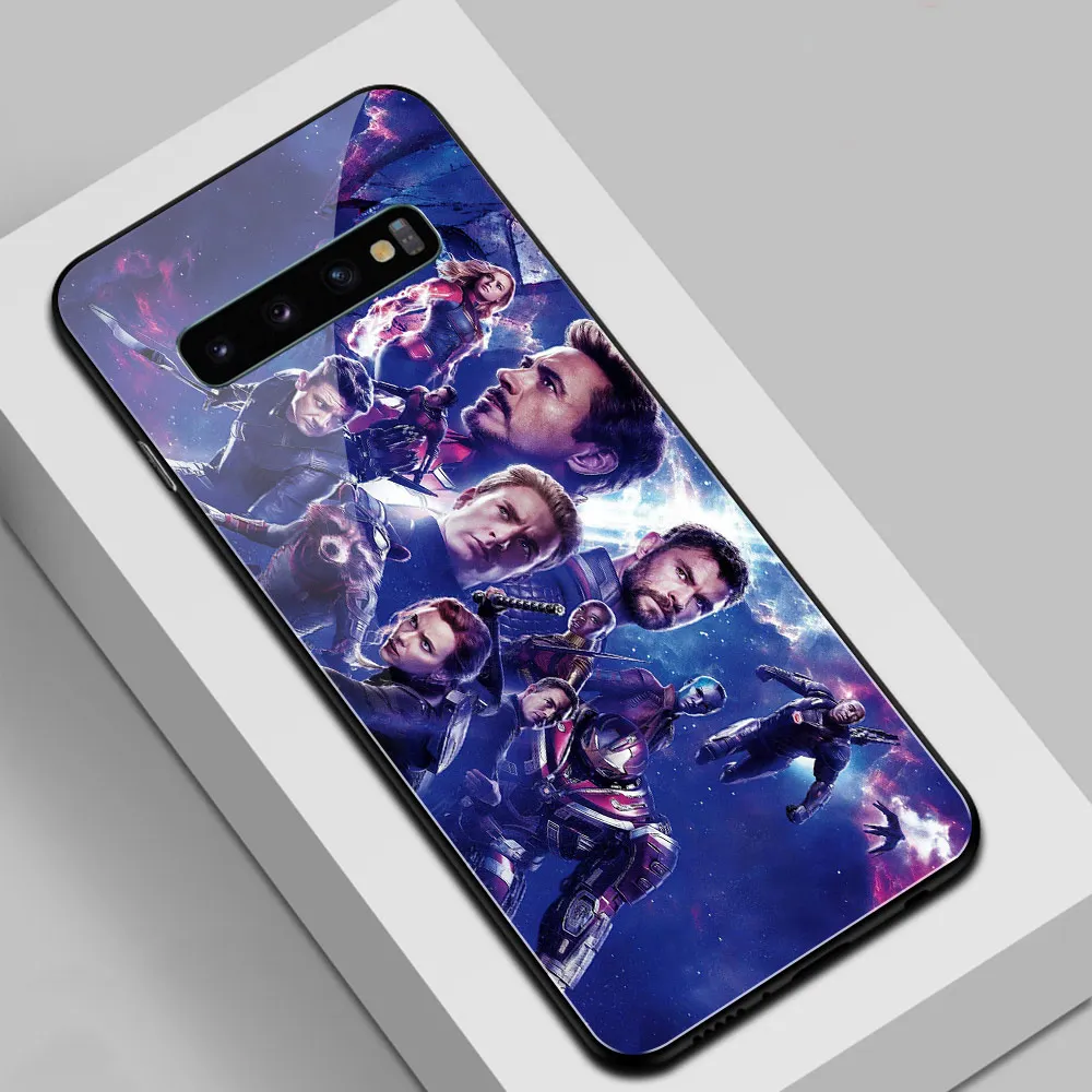 Стеклянный чехол для Samsung s20 Plus стеклянная задняя крышка S8 Marvel avenger samsung Galaxy S9 S10 plus