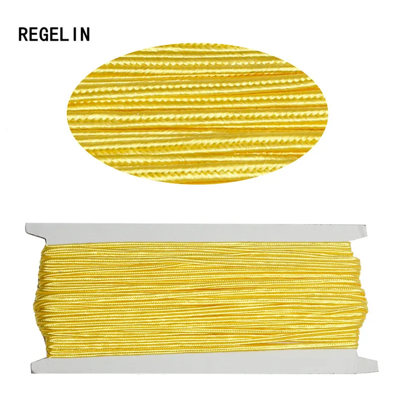 yellow REGELIN(около 30 метров 3 мм) Китайский шнур из нейлона, змеиный живот, шнуры для самостоятельного изготовления китайских узлов - Цвет: yellow