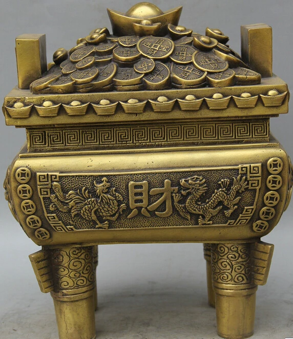 Zhaorui4884301 + 12 &quot китайский латунь богатство деньги феникс дракона сокровищ чаша