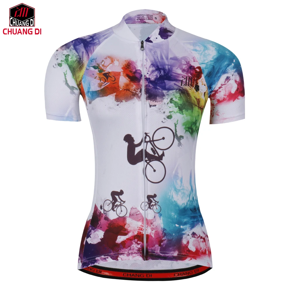 

chuangdi High quality New color Women's Cycling Jersey Bike Bicycle Comfortable Outdoor Ladies Shirts 6 style