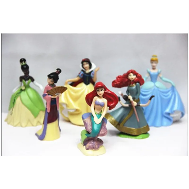 Фигурки героев мультфильма Disney Белоснежки 6 шт./партия Русалочка Золушка - купить