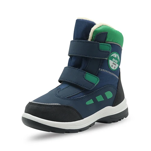 navy-green Apakowa/Детские шерстяные зимние ботинки для маленьких мальчиков; Прочные походные лыжные ботильоны; Детская школьная обувь для холодной погоды - Цвет: navy-green