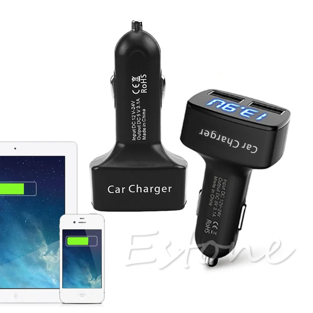 Новинка 4 в 1 Автомобильное зарядное устройство с двойным USB адаптером напряжение