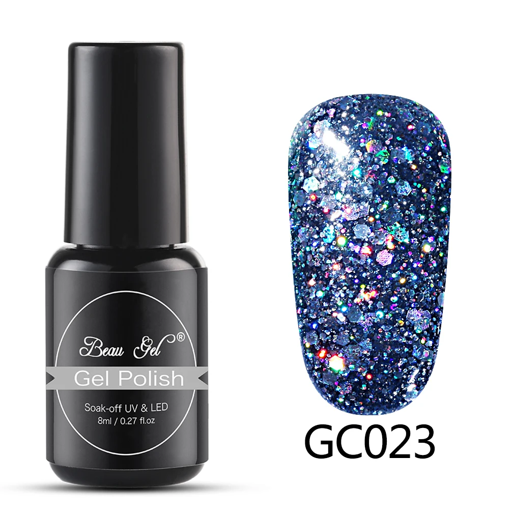 GC023 Beau гель 8 мл Bling Блестящий Гель-лак для ногтей замачиваемый УФ светодиодный блестящий гель с блестками маникюрный лак Полупостоянный Алмазный Гель-лак - Цвет: GC023
