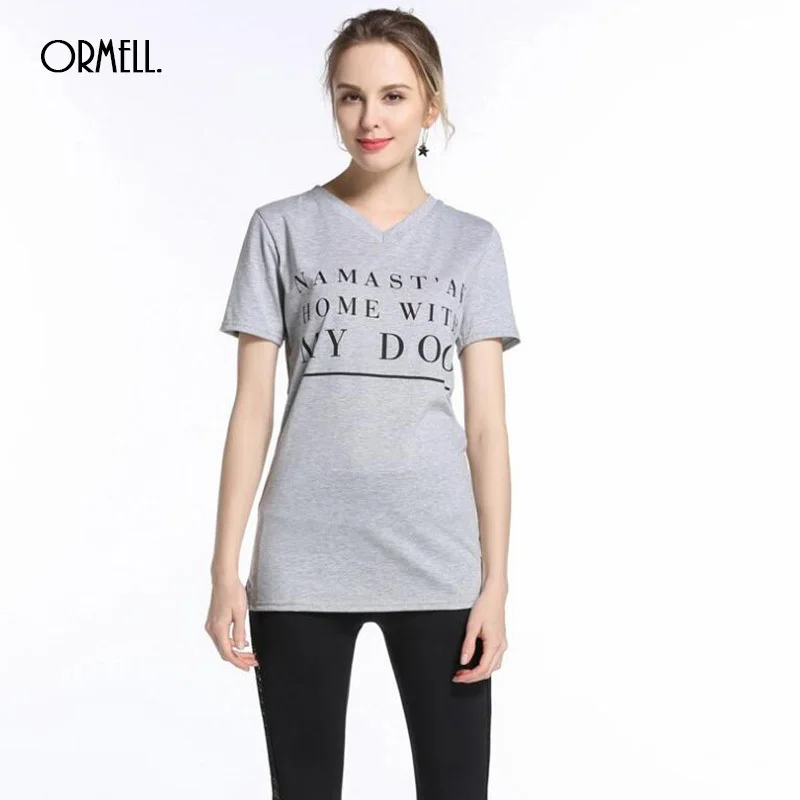 Ormell Vogue с принтом букв Для женщин футболка летние Повседневное комфорт S Топы