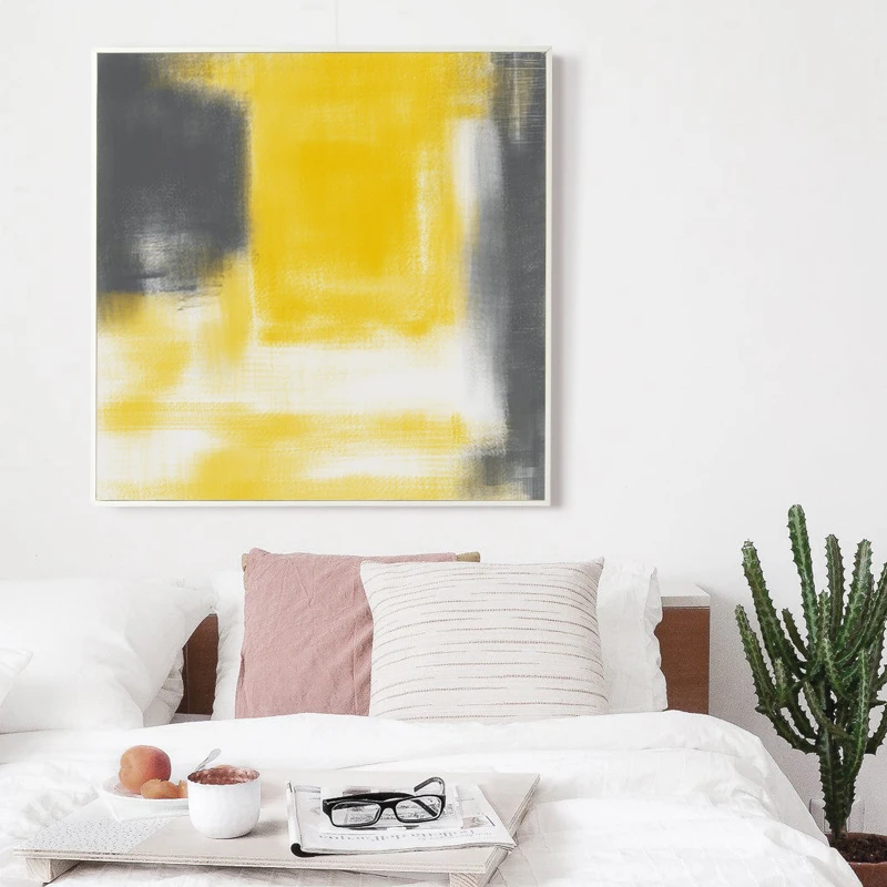 Элегантный поэтический современный акварельный цвет желтый и серый абстрактный